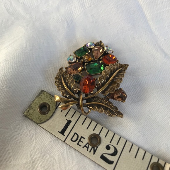 Vintage Leaf Brooch Green/Brown - Picture 9 of 9